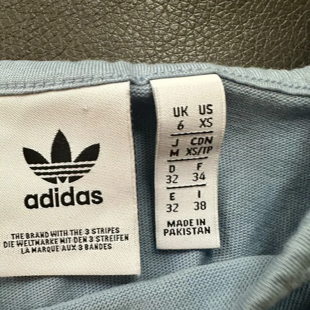 NWOT- Blue Adidas Smocked Top with 3 stripes - Picture 4 of 4